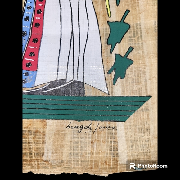 *Free Shipping* Egyptian Papyrus Hand Painted Museum Print Nefertiti 7×10 - Picture 6 of 9